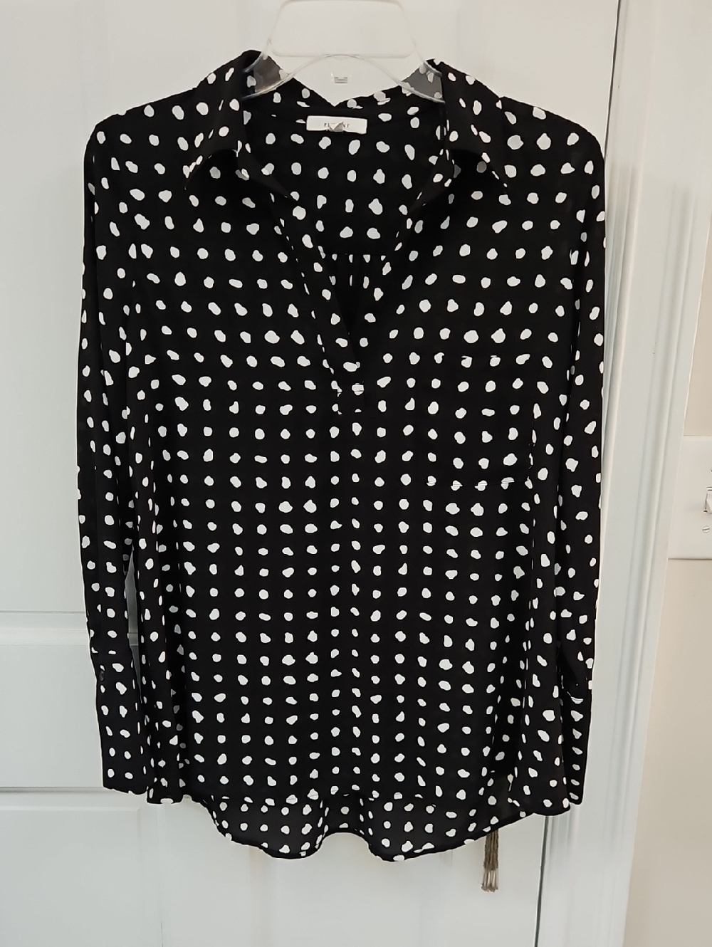 Pleione Polka Dot Long Sleeve Top